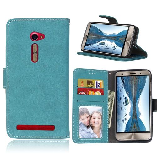 Etui En Pu Retro Mat Pour Asus Zenfone 2 Ze500cl - Bleu