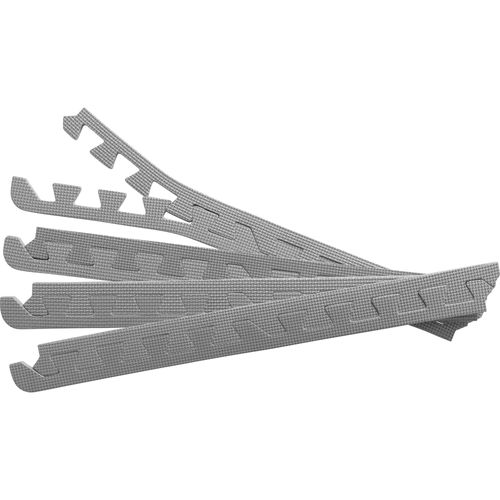 Gorilla Sports - 8 Embouts De Finition Pour Carrés De Protection En Mousse - Épaisseur 1,2cm - Coloris Noir, Bleu, Gris Ou Rouge, Bois Foncé, Bois Clair - Couleur : Gris