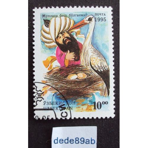 Ouzbékistan.. 10,00 Uzbékistan . La Cigogne Et Le Sultan . Oblitéré Used Stamp.