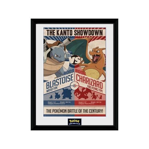 Pokemon Poster Encadré Red Vs Blue 45 X 34 Cm