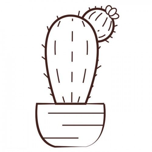 Tampon En Bois - Cactus 6,2 X 4,4 Cm