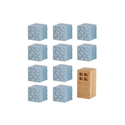 Minecraft Mine-Keshi Figurines 2- 4 Cm Block Set Cobblestone & Wooden Door