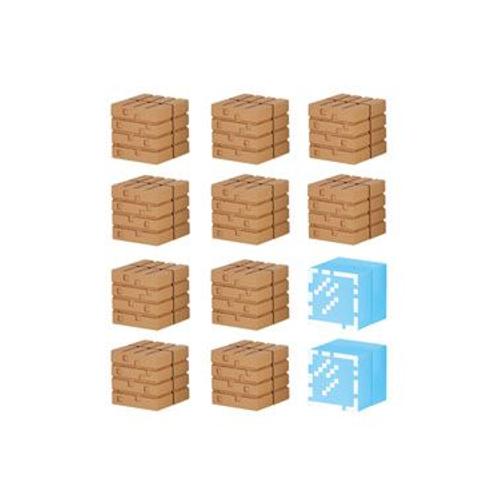 Minecraft Mine-Keshi Figurines 2- 4 Cm Block Set Wood Planks & Glass