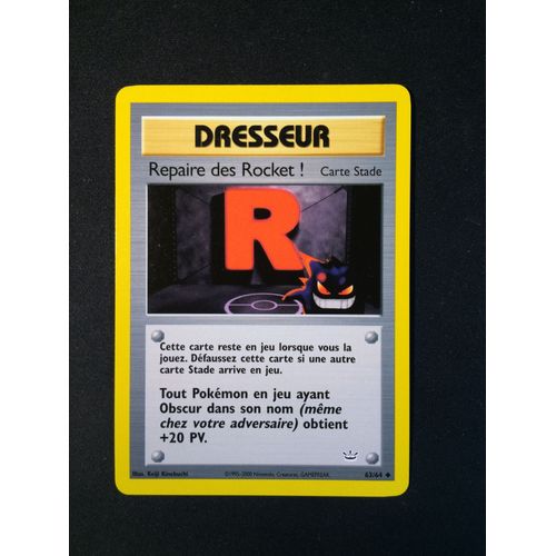 Dresseur Repaire Des Rocket 63/64 Set Neo Revelation Fr