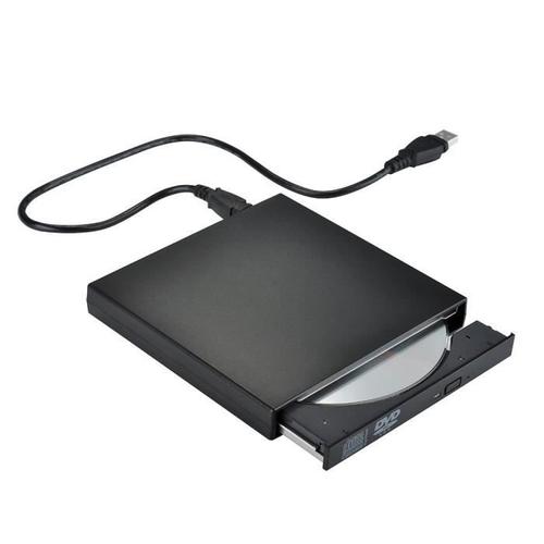 Graveur Lecteur Externe USB 2.0 DVD-R & CD-RW Compatible avec Windows 2000/XP/Vista/Windows7 - Noir