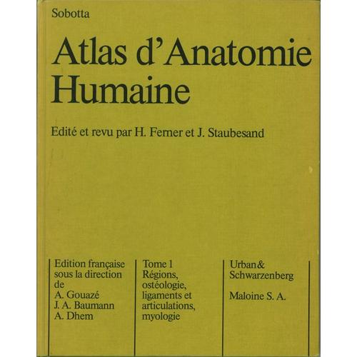 Atlas D'anatomie Humaine - Sobotta - Tome 1 - 1977