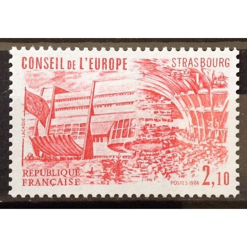 France - Conseil Europe - Palais 2,10 Rouge (Impeccable Service N° 83) Neuf** Luxe - Année 1984 - N15954