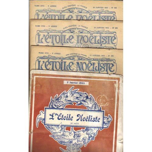 Lot De 52 Revues L'etoile Noeliste 1922 / N°S 400 À 451 Complets Annee 1922