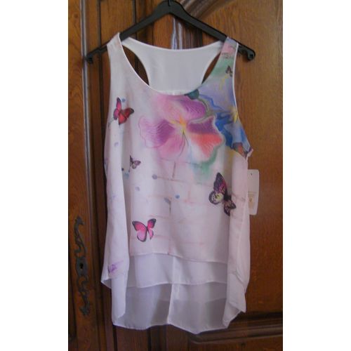 Top Blanc Papillon - Taille 40