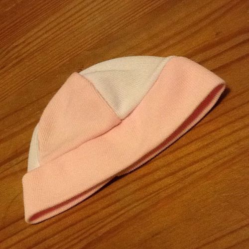 Bonnet Pour Bebe 3 Mois Rose Et Blanc