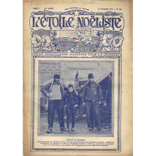 L'etoile Noeliste / L'enfant Du Regiment / 10/02/1916 / N° 92 