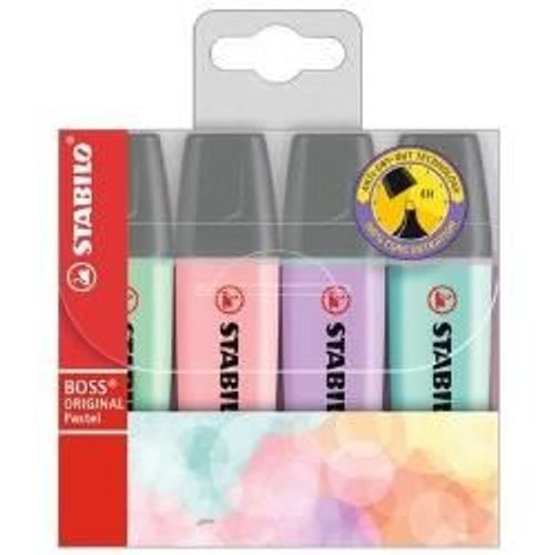 Stabilo Boss Original - Surligneur - Rose Blush, Touch Of Turquoise, Hint Of Mint, Lilac Haze - Encre À L'eau - 2-5 Mm - Pack De 4
