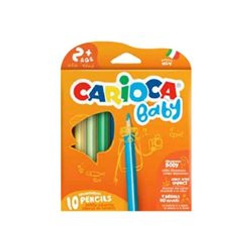 Carioca Baby - Crayon De Couleur - Couleurs Brillantes Assorties - 4 Mm - Pack De 10