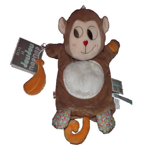 Doudou Kaloo Singe Marionnette Marron Avec Banane