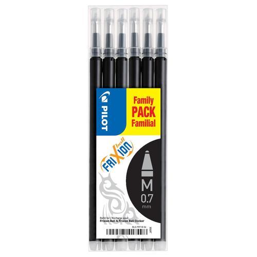 Pilot Set De 6 Recharges Frixion Ball Bls-Fr7 Noir