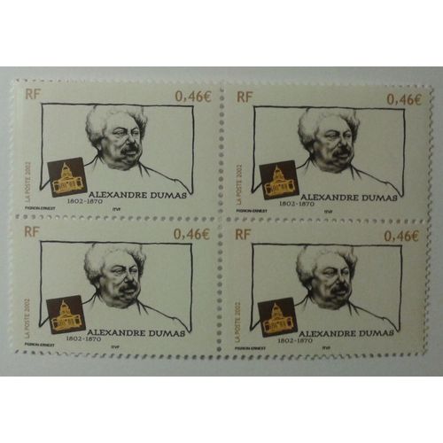 Bloc 4 Timbres France 2002 Yvert Et Tellier N°3536 Alexandre Dumas (1802-1870) Neufs Gomme Intacte