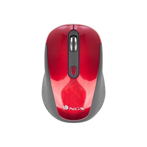NGS Haze - Souris - droitiers et gauchers - optique - 4 boutons - sans fil - 2.4 GHz - récepteur sans fil USB - noir, rouge
