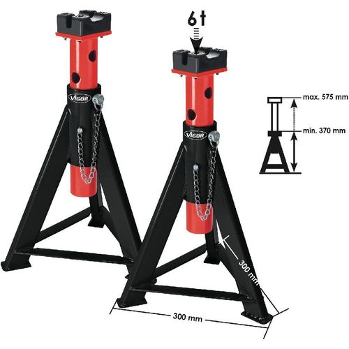 Vigor Jeu pour cric chandelles 6 t - V2648
