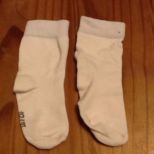 Paire De Chassettes Bebe Blanche Taille 18/20