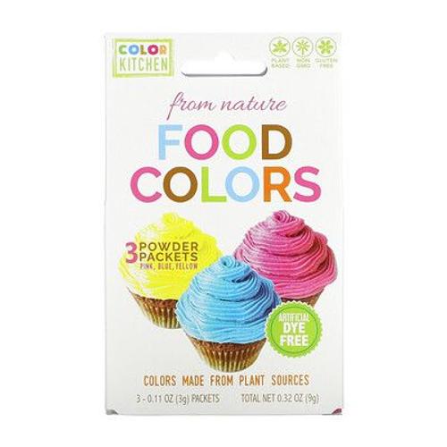 Colorkitchen Colorants Alimentaires D'origine Naturelle, Multicolore, 3 Sachets De Couleur, 3 G Pièce