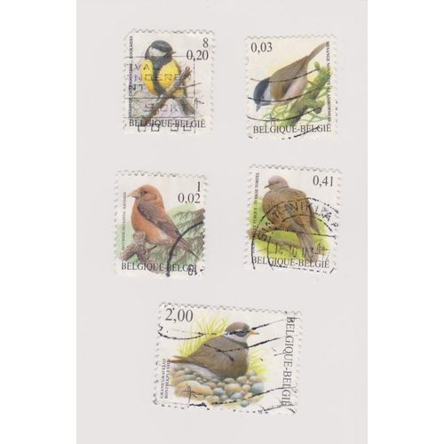 Timbre Belge Belgique Animaux Oiseau Oiseaux Lot 5