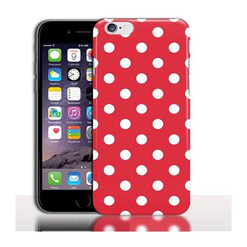 Coque Iphone 6 Plus Rouge A Pois Blancs - 5.5 Pouces - Rigide