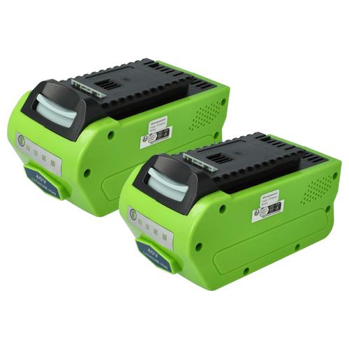 EXTENSILO 2x Batterie compatible avec Greenworks G-MAX 40V, MO40L410, MO40L2512, MO40L02, STBA40B210 outil électrique (5000 mAh, Li-ion, 40 V)