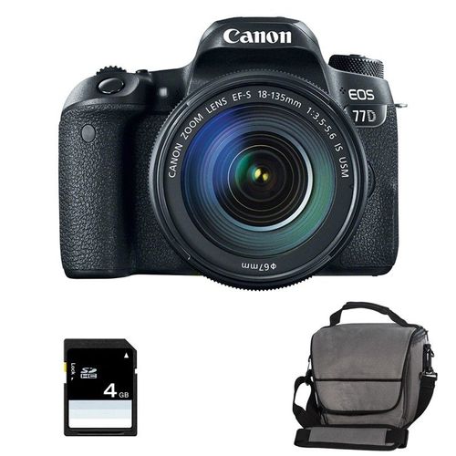 CANON EOS 77D + 18-135 IS + Sac + SD 4Go