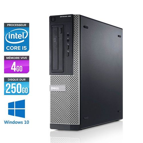 Dell Optiplex 390 Desktop - Intel Core i5-2400 / 3.10 GHz - RAM 4 Go - HDD 250 Go - DVD - HDMI - GigaBit Ethernet - Windows 10 Professionnel