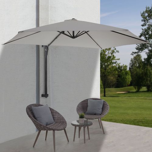 Parasol De Mur Casoria, Parasol Déporté Pour Balcon Ou Terrasse, 3m Inclinable   Sable