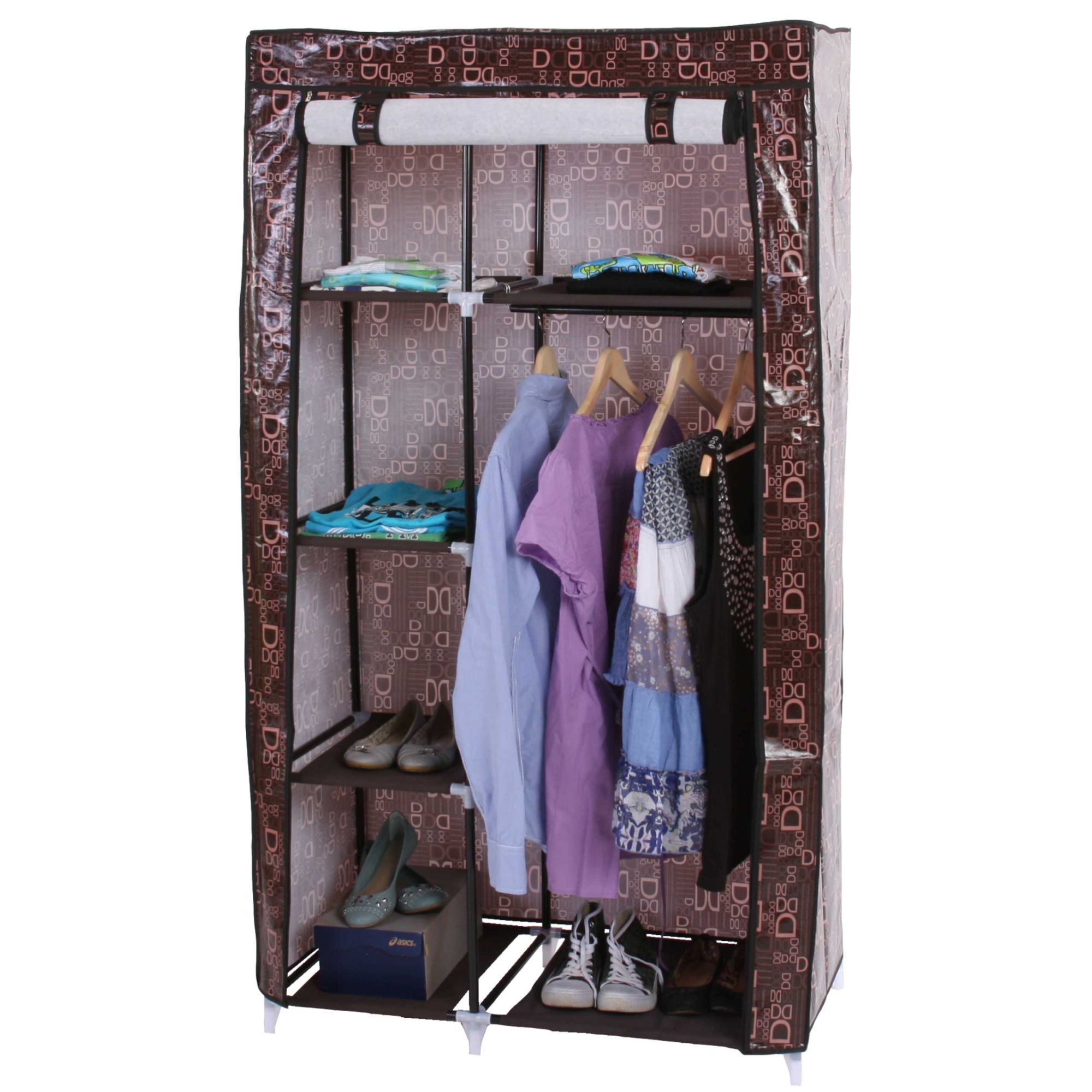 Armoire Pliable, Penderie De Camping, Garde-Robe En Tissu, 163x89x43cm