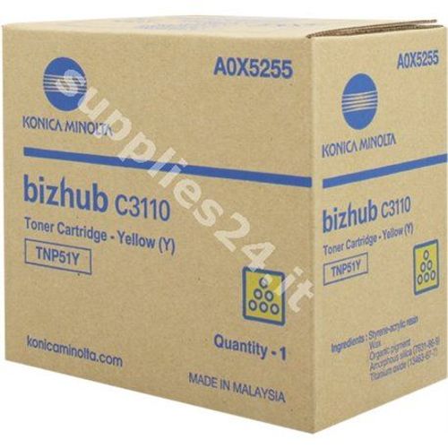 Konica Minolta Bizhub C3110 Yellow Jaune ( 15 000 pages ) TNP51Y A0X5255