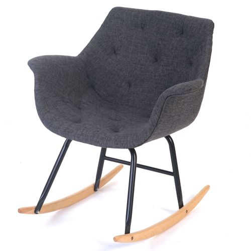 Fauteuil À Bascule Malmö T820, Rocking-Chair, Fauteuil De Relaxation   Tissu, Gris