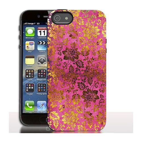 Coque Iphone 5 / 5s / Se Floral Rose Gold - Protection Rigide