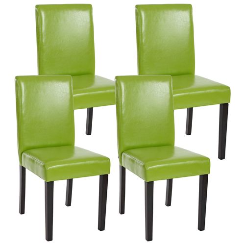 Lot De 4 Chaises De Séjour Littau   Simili-Cuir, Vert, Pieds Foncés