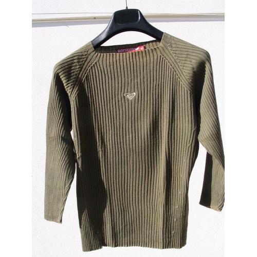Pull (Col Rond) Quiksilver,Vert Olive, Taille 38/40