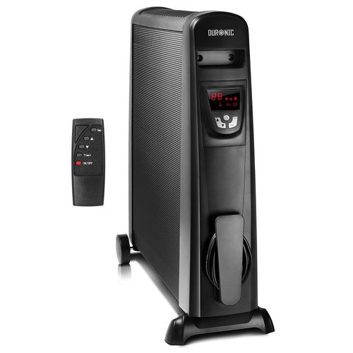 Duronic HV102 Chauffage Electrique en Mica sans Huile ? 2500W ? 2 Puissances ? Thermostat Réglable ? Triple Protection ? Portable grâce aux Roulettes et Poignées ? Evite la Surconsommation Energétique