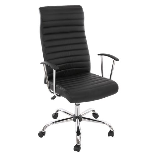 Fauteuil/Chaise De Bureau Cagliari, Ergonomique, Simili-Cuir   Noir
