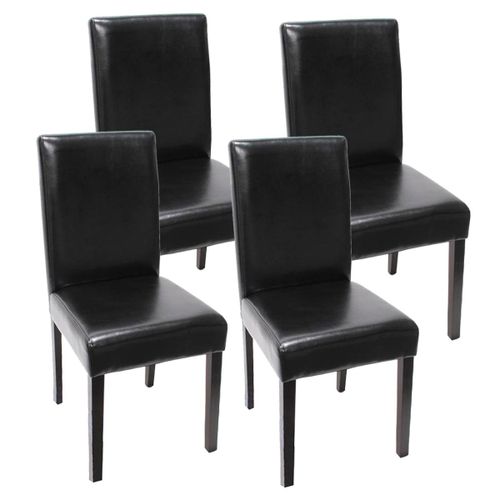Lot De 4 Chaises De Séjour Littau   Simili-Cuir, Noir, Pieds Foncés