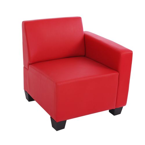 Canapé-Élément Lyon, Élément Latéral Droit, Modulaire, Simili-Cuir   Rouge
