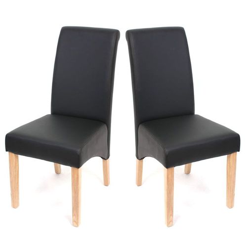 2x Chaise De Salle À Manger Chaise De Cuisine Chaise M37   Similicuir Mat, Noir, Pieds Clairs