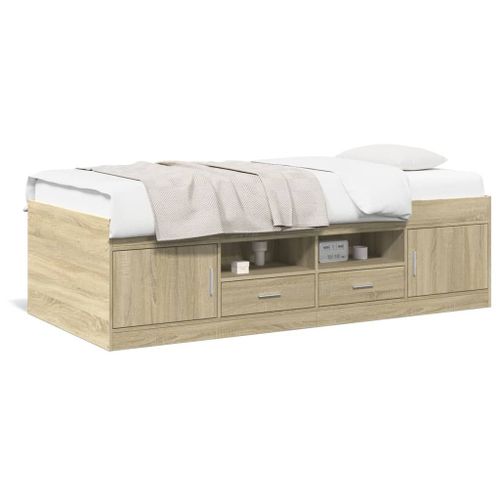 Vidaxl Lit De Jour Avec Tiroirs Sans Matelas Chêne Sonoma 100x200 Cm