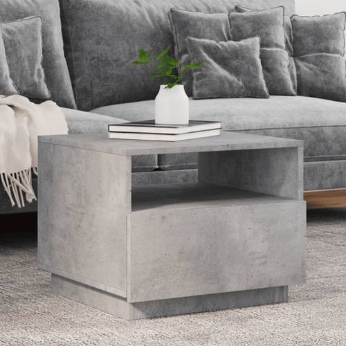 Vidaxl Table Basse Avec Lumières Led Gris Béton 50x49x40 Cm
