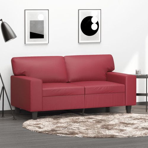 Vidaxl Canapé À 2 Places Rouge Bordeaux 120 Cm Similicuir