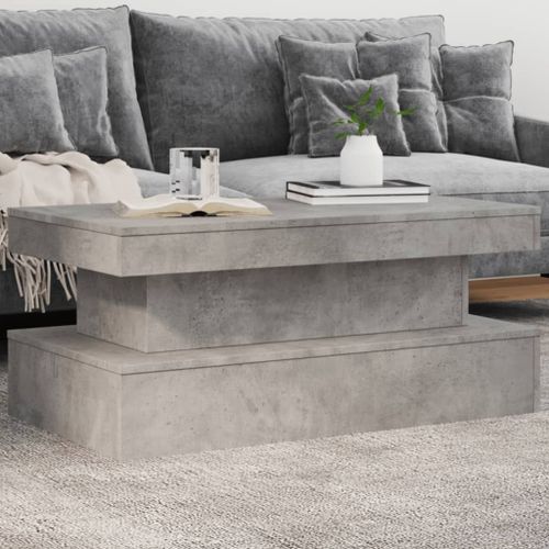 Vidaxl Table Basse Avec Lumières Led Gris Béton 90x50x40 Cm