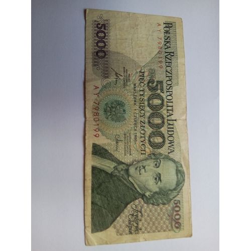 Billet Pologne 5000 Zlotych 1986