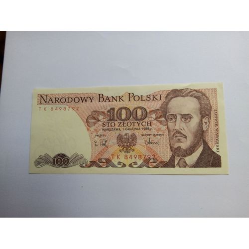 Billet Pologne 100 Zlotych 1988