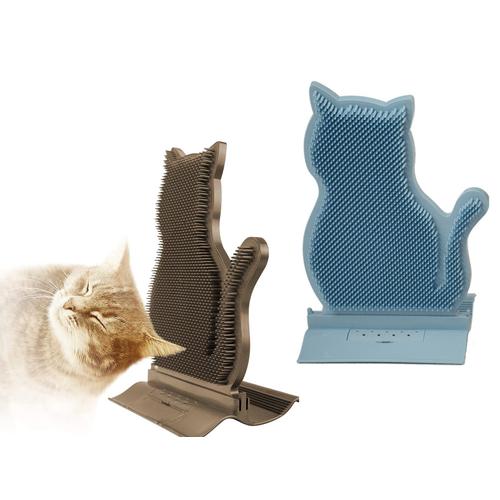 Brosse D'auto-Toilettage Pour Chat Bleu Café, 2 X, Masseur De Visage Pour Chat, Poste De Frottement Pour Animaux De Compagnie