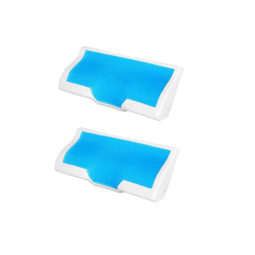 2x Oreiller En Gel Mousse À Mémoire De Forme Courbe Oreiller Cervical Oreiller De Soutien Du Cou Oreiller De Sommeil