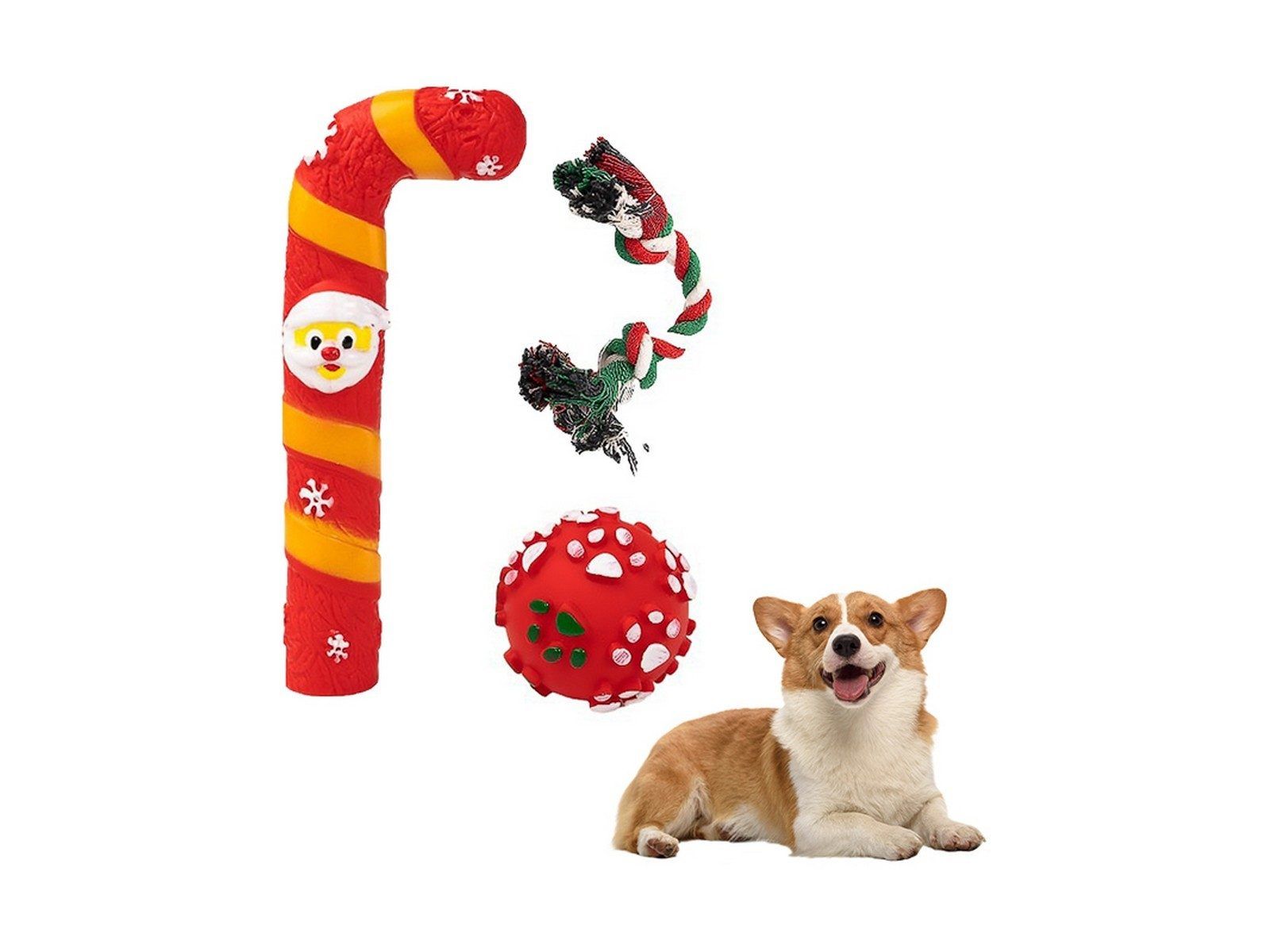 Ensemble De Jouets De Nol Grinants Pour Chien, Jouet  Mc...